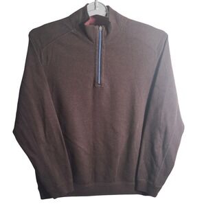 Tommy Bahama Reversible Quarter‎ Zip Pullover Men's M M Brown/Burgundy Cotton